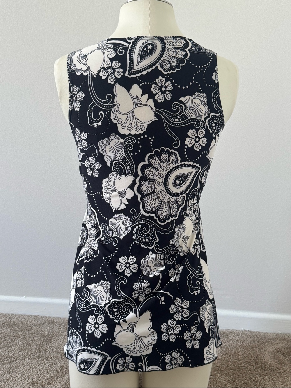 Y2K Digit@l Clothing Black & White Paisley Tunic Top - Picture 3 of 5